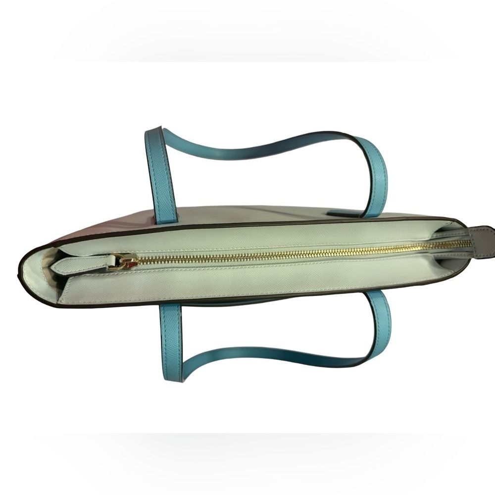 Kate Spade Blue Daily Tote Top Zipper Closure Front Slip Pocket Gently Used EUC - Picture 8 of 17